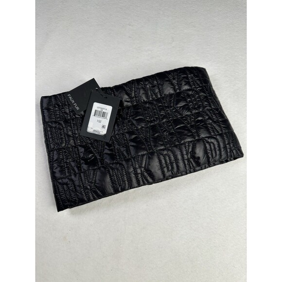 DKNY Quilted Puffer Faux Fur Lined Black Neck Warmer O/S NWT - Picture 8 of 13